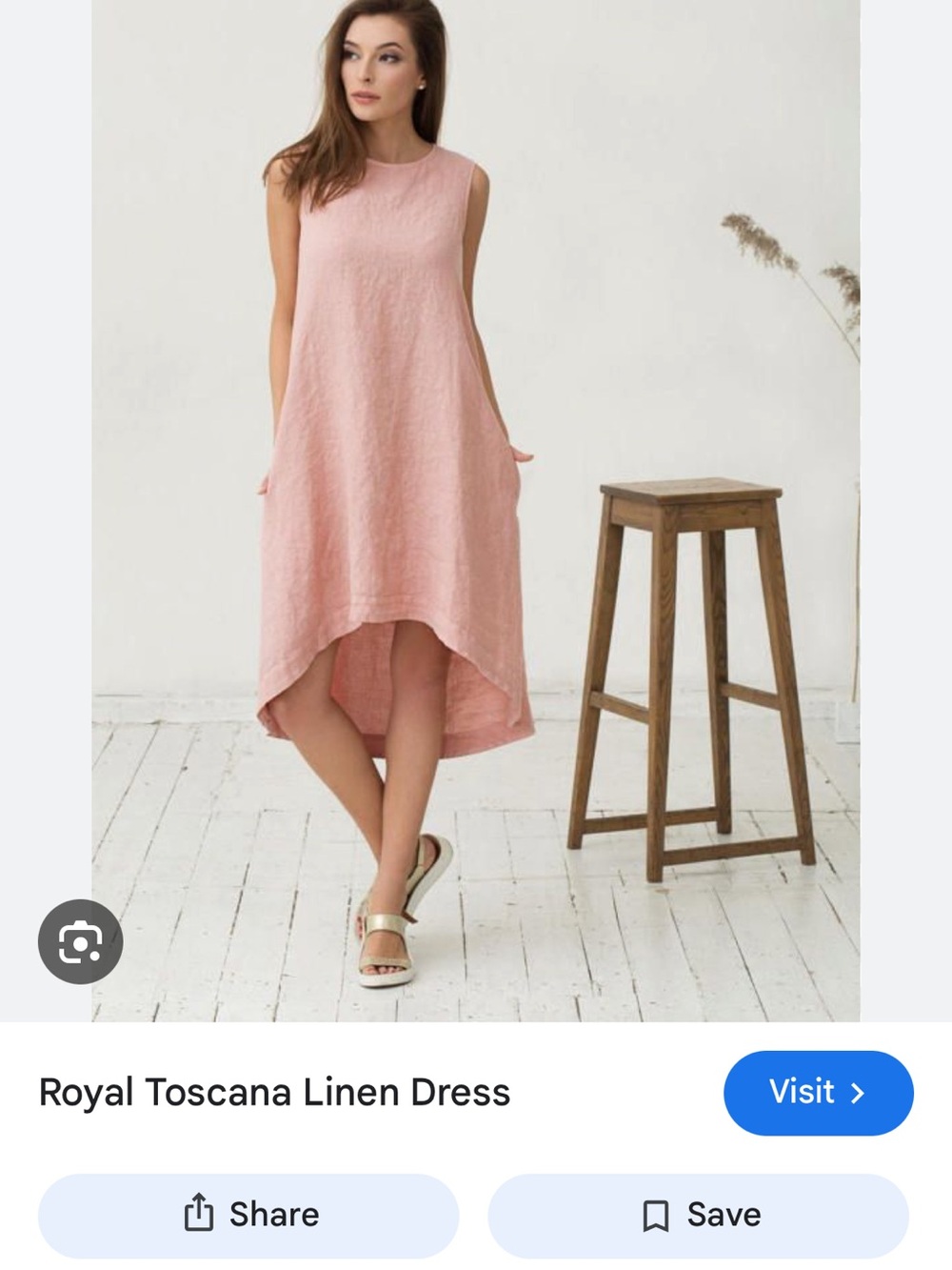 Pink Linen High-Low Dress